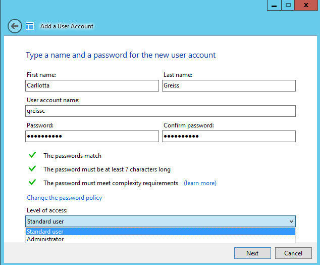 Abbildung 3: Anlegen von neuen Benutzern in Windows Server 2012 Essentials. (Bild: Joos)