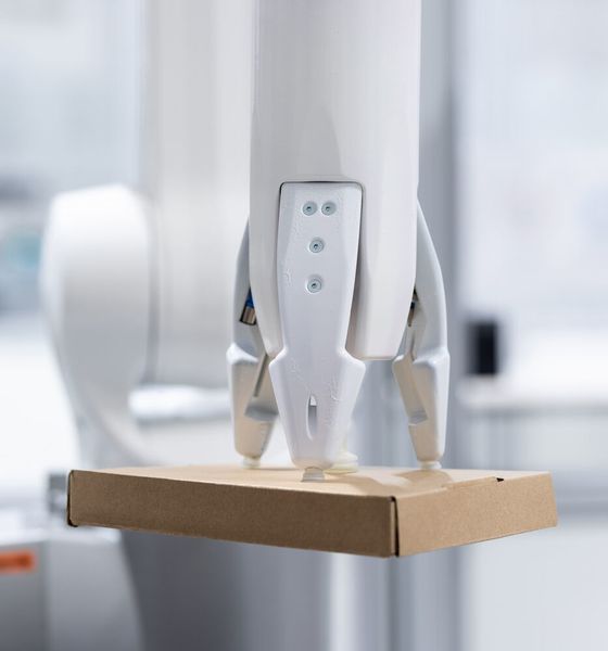 Dank des Multifunktionsgreifers kann der Roboter ItemPiQ Produkte mit einem Gewicht von bis zu 1,5 kg aufnehmen. Je nach Größe, Gewicht, Ware-zu-Roboter-System und Ablagemethode lassen sich dabei bis zu 1000 Artikel pro Stunde kommissionieren.  (HACKLFOTO)
