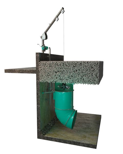 Die Trägerteile, die sich auf der obersten Schicht und meist außerhalb des Abwassers befinden, stehen nicht zum biologischen Abbau zur Verfügung. Mit Wilo-Sevio ACT werden die Trägerteile angesaugt und dem biologischen Prozess unterhalb der Wasseroberfläche wieder zugeführt. (Bild: Wilo)