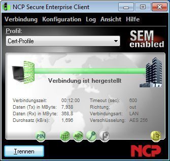 Nach erfolgreicher Erkennung des Heimnetzes wird die Firewall-Darstellung des NCP-VPN-Clients grün. (Archiv: Vogel Business Media)