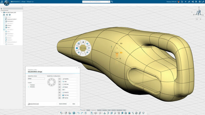 Die 3D-Mäuse erleichtern die Modellierung und Konstruktion mithilfe ihrer unterstützenden Menüs. (Dassault Systèmes)