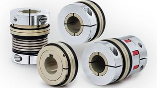 Das Bild zeigt einen Teil der spielfreien Sicherheitskupplungen Torqlight für Drehmomente von 0,1 bis 2.800 Newtonmeter. (R+W Antriebselemente)