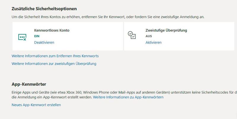 An Microsoft-Diensten ist auch die komplette kennwortlose Anmeldung über die Authenticator-App möglich. (Bild: Joos)