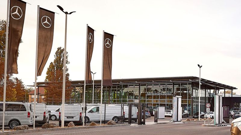 Das modernisierte Van Center an der Seeburger Straße in Spandau(Bild:  Mercedes-Benz)