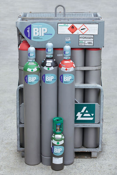 Abb.2: Das Sortiment an BIP-Gasen umfasst verschiedene Flaschengrößen. (Bild: Air Products)