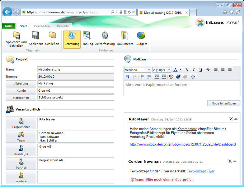 Beim Look & Feel orientiert sich InLoox stark an MS Outlook, auch können Adressdaten direkt aus Outlook übernommen werden. (Archiv: Vogel Business Media)