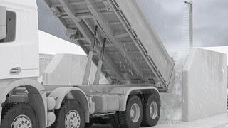 Staub und Niederschläge in offenen Baustoffbunkern und -gruben beeinflussen die Messung nicht. (Bild: Pepperl+Fuchs)