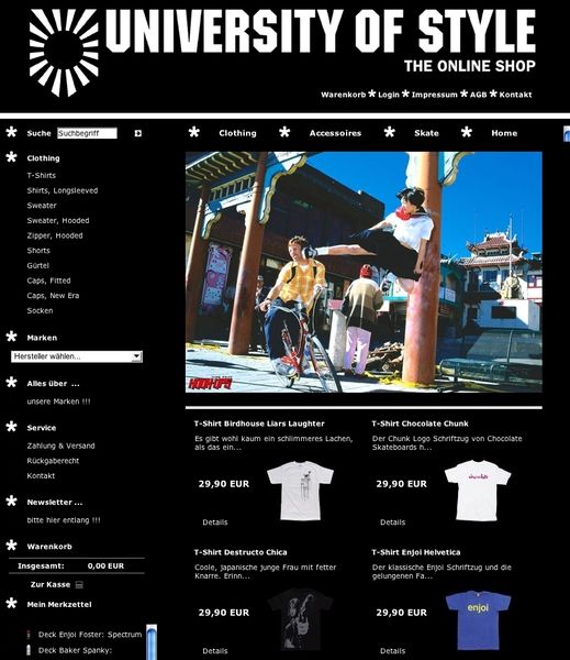 Webshops wie dieser der »University of Style« lassen sich mit der Emigo-Lösung realisieren. (Archiv: Vogel Business Media)