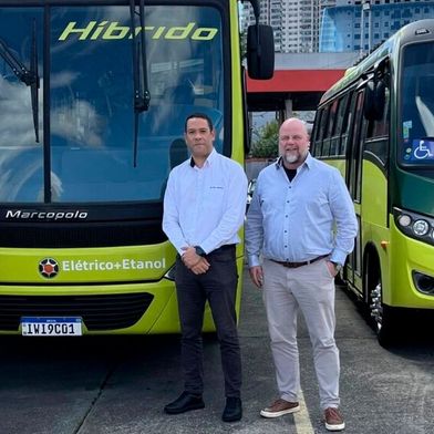 Looking forward to the future cooperation: Rafael Manfredi, Department Manager, IAV Brazil, Fábio Limeira, Head of Development, Marcopolo, and Michael Schreiber, Managing Director, IAV Brazil (from left to right). (Image:  IAV)