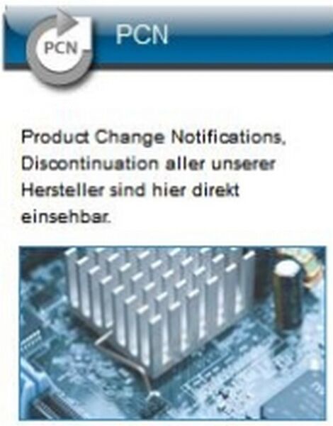 Rutronik webg@te - Tools für Entwickler: Die Product Change Notificatiions zeigen etwa Discontinuationen (Bild: Rutronik)
