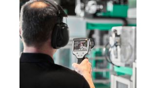 Measurements of power and compressed air leakages reveal energy guzzlers. (Source: Arburg)