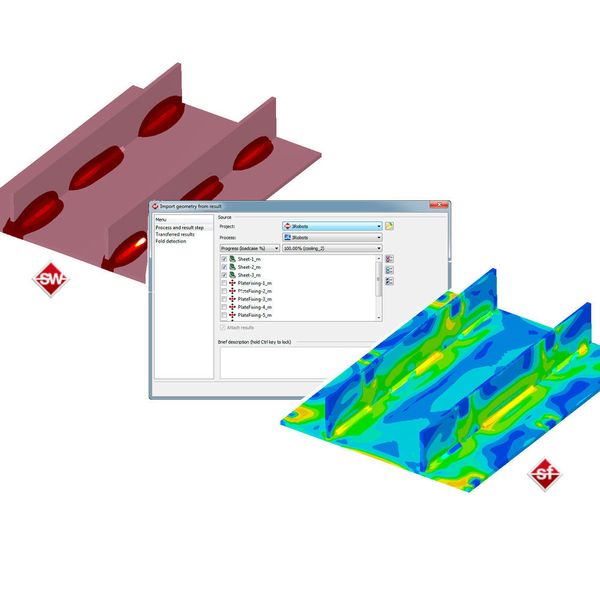 Durchgängige Prozesskettensimulation – Mit der neuen Version können Anwender intuitiv Geometrien und Ergebnisse aus Simufact Welding oder Simufact Additive einlesen. (Simufact)