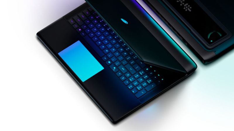 Die konfigurierbare RGB-Beleuchtung umfasst auch das Touchpad.  (Bild: Dell Technologies)