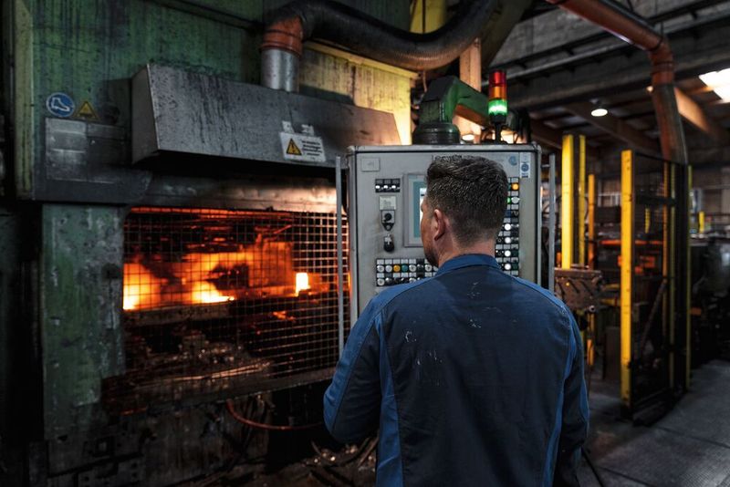Die Stahlteile werden bei über 1.200 °C geschmiedet – ein energieintensiver Prozess. (Bild: Max Isele)