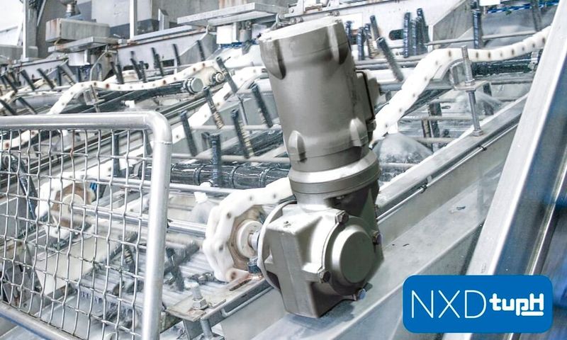 Der lebensmittelkonforme Oberflächenschutz NXD tupH von Nord erschließt die Vorteile des Werkstoffs Aluminium für hygienesensible Applikationen. (Bild: Nord Drivesystems)