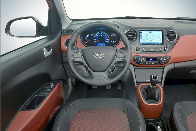 Einzige nennenswerte Neuerung im Innenraum des i10 ist ein modernes Infotainmentsystem mit Sieben-Zoll-Touchscreen. (Hyundai)
