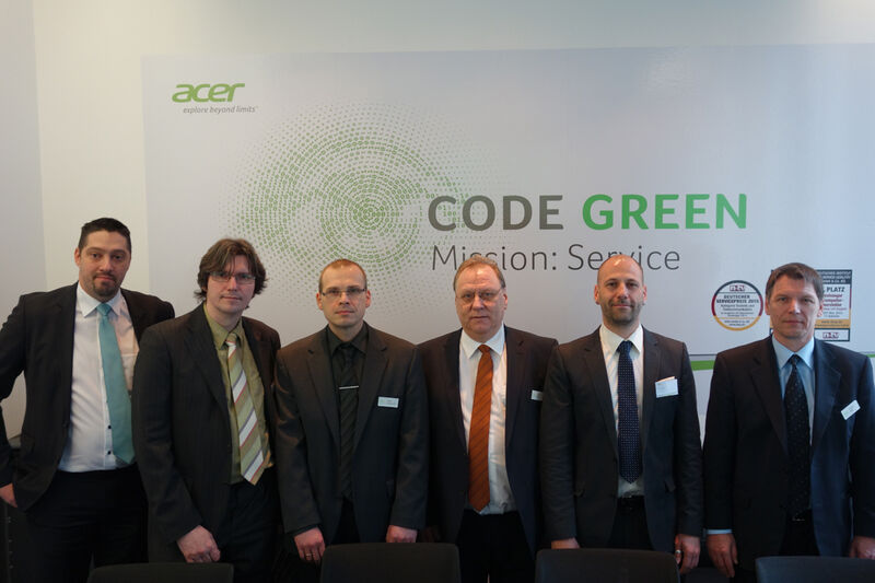 Das ACER Service Team (v. l.) David Renz, Marcus Küppers, Frank Morgenroth, Rüdiger Krüger, Daniele Tondat und Thorsten Haas. (Bild: IT-BUSINESS)