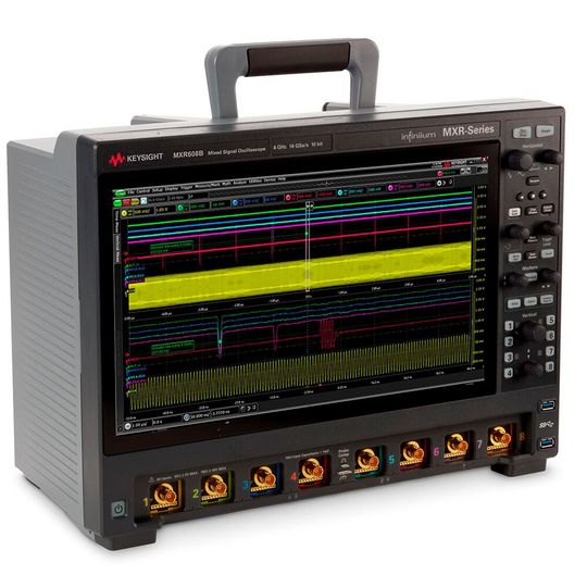 Die Serie Ininiium MXR B bietet eine Bandbreite bis 6 GHz, acht integrierte Messgeräte und Display mit 15.6 Zoll. Die Serie Ininiium MXR B bietet eine Bandbreite bis 6 GHz, acht integrierte Messgeräte und Display mit 15.6 Zoll.