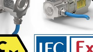 FSG produziert ab sofort eigenverantwortlich ATEX-/IECEx-konforme Geräte (links: Neigungssensor, rechts: Drehgeber kombiniert mit Seilzuggeber) (FSG Fernsteuergeräte)