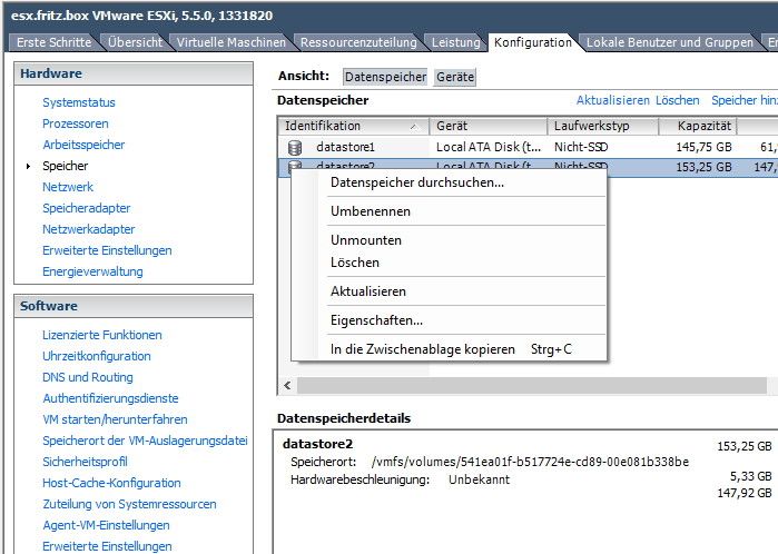 Abbildung 6: Im Windows-Client von VMware ESXi laden Administratoren ISO-Dateien für die Installation von Betriebssystemen hoch. (Bild: Joos)
