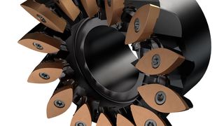 Das Power-Skiving (Wälzschälen) für die Herstellung von Verzahnungen in einer Aufspannung will Sandvik Coromant mit zwei neuen Werkzeugsystemen jetzt optimieren, heißt es. Ein Vertreter des schnittigen Duos ist der hier gezeigte Coromill 180. (Sandvik Coromant)