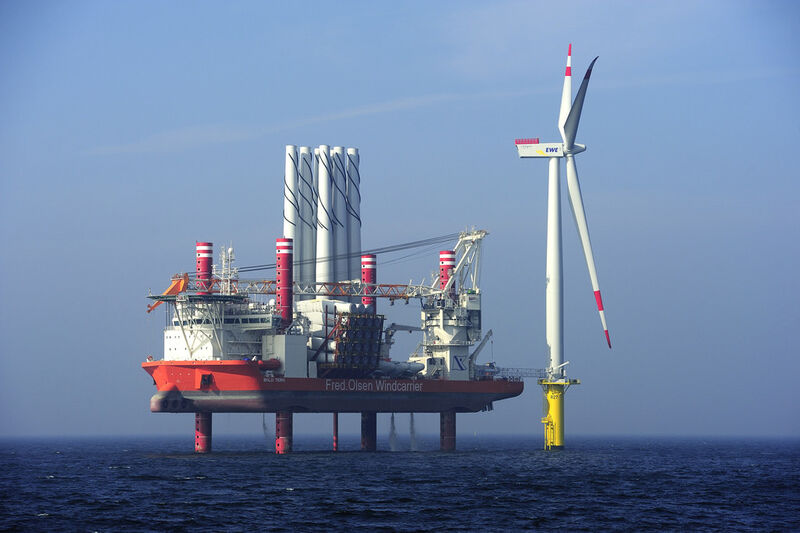 Erster kommerzieller Offshore-Windpark ist fertiggestellt. (Riffgat/Matthias Ibeler)