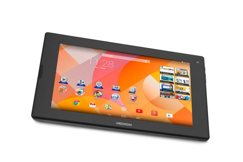 Das 8,9-Zoll-Tablet Lifetab P8912 für 179 Euro ist mit einem Intel Atom und Android 4.4 ausgestattet. Es entweder in ein dunkelgraues... (Bild: Medion)