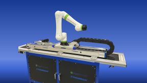 Die Thomson-CTU ist nun als externe Achse für die Integration in die Cobot-Plattform von Fanuc zugelassen. Systemintegratoren können das integrierte System direkt in der Fanuc-Entwicklungsumgebung konfigurieren.  (Bild: Regal Rexnord / VCG)