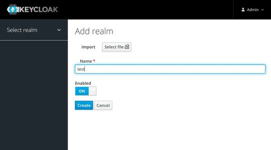 Anlegen eines neuen Realms.(Bild:  Koller / Keycloak)