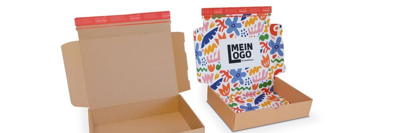 Colompac bietet verschiedene E-Commerce Verpackungen an. Auf Wunsch können diese  individuell bedruckt werden.(Bild:  Dinkhauser Kartonagen GmbH)