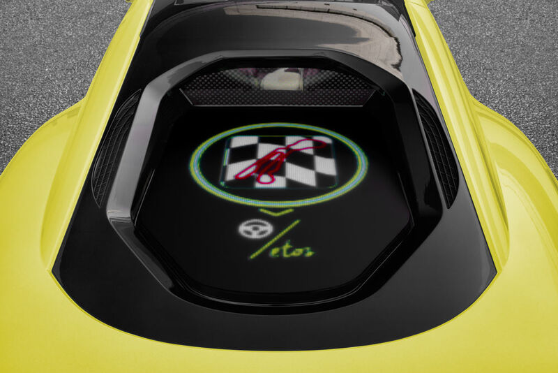 Die Zukunft des Fahrens: Rinspeed zeigt mit dem selbstfahrenden und mit einer Drohne ausgestatteten Concept Car „Σtos“  die Möglichkeiten, aber auch Fragen der Automobilen-Zukunft auf. (Rinspeed Etos)