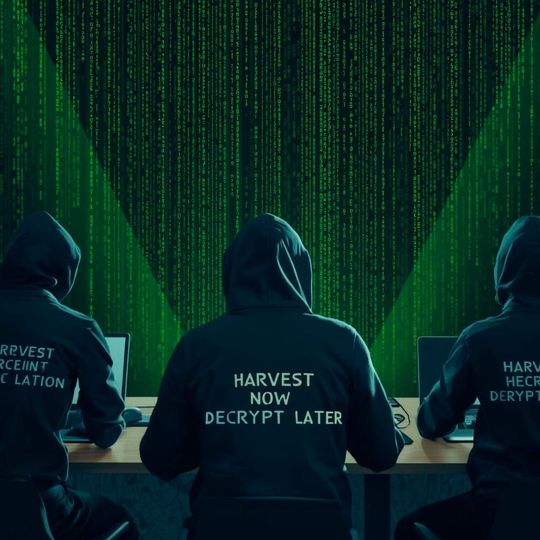 Alles nur eine Frage der Zeit: Das Entschlüsseln bestimmter verschlüsselter Daten mit Vertraulichkeitswert ist zwar jetzt noch nicht möglich, auf Vorrat gespeichert werden diese jedoch jetzt schon. (Bild:  Canva / KI-generiert)