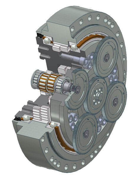 Das spielfreie Präzisionsgetriebe F4CFS-UA 115 hat eine hohe Kippsteifigkeit und eignet sich für hohe Belastungen. (Bild: Sumitomo Cyclo Drive Germany)