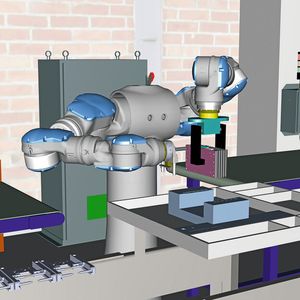 Anhand virtueller Modelle lassen sich Produkte sowie Produktionsprozesse optimieren. Man kann beispielsweise auch berücksichtigen, wie sich der Robotereinsatz auf die Arbeitsweise der Mitarbeiter auswirkt.