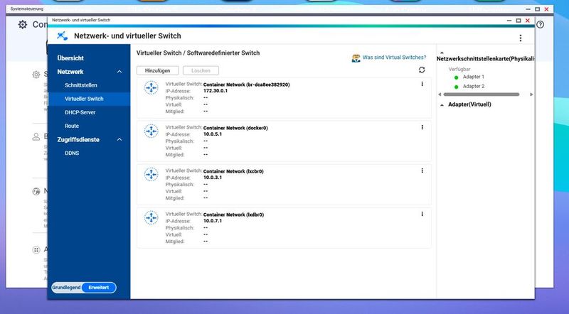 Virtuelle Switches steuern den Netzwerkzugriff auf Wordpress-Container. (Bild: Joos – QNAP)