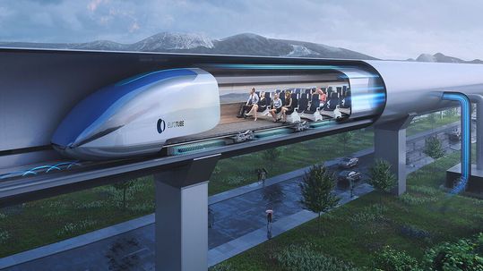 Not least thanks to the support of Leybold, test tracks for the Hyperloop to transport people and goods could be successfully planned and implemented. Speeds of up to 621 miles per hour (1000 km/h) are possible in the vacuum tunnel.(Image: Leybold)