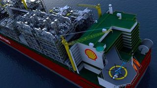 With a length of roughly 500 meters Shell's floating liquified natural gas facility FLNG will become the biggest ship in history. The FLNG will operate on a deep-sea offshore oilfild in the South Pacific. (Picture: Shell)