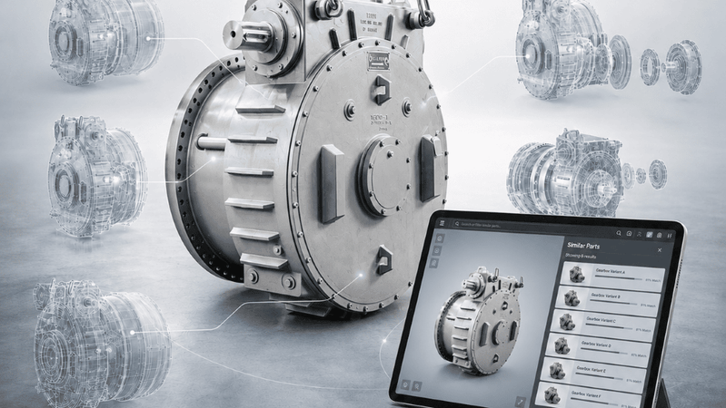 Die individuellen Getriebe von Zollern enthalten viel Know-how und Perfektion. Mit der Software Classmate CAD lassen sich Ähnlichteile einfach identifizieren.(Bild:  Simus Systems)