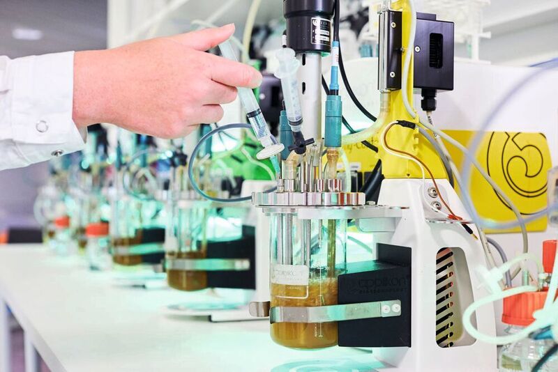 Production of fermentation-based biotin in the lab. (Biosyntia)