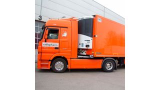 Sattelzug mit GDP-konformem Pharmatrailer für TEVA (Marke ratiopharm), konfiguriert von tkv Transport-Kälte-Vertrieb GmbH. (© Press'n'Relations)
