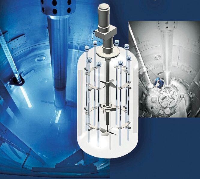 The new agitated reactor is ideal for multiphase reactions with liquid, gases and solids. (Ekato Holding)