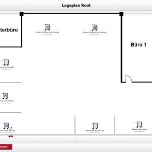 Häufig ist der Ort bekannt, an dem ein Schweißgerät steht, nicht aber unbedingt die genaue Bezeichnung. Auf dem hinterlegten Lageplan sind die relevanten Gerätedaten sowie der derzeitig Zustand eines jeden Gerätes ablesbar. 