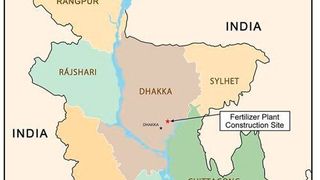 The construction site for Bangladesh’s fertiliser plant. (Mitsubishi Heavy Industries)