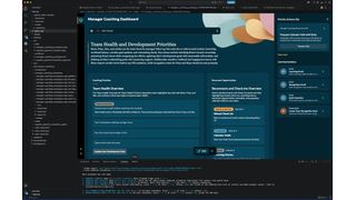 Der AI Studio Skill bindet die Entwicklung von Fusion Agentic Applications in eine VS-Code- und CLI-Umgebung mit Git-Anbindung ein. Im Vordergrund ein damit erstelltes Manager-Coaching-Dashboard. (Bild: Oracle)
