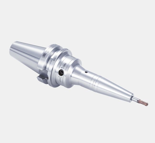Das neue Hydrodehnspannfutter «HDC Super Slim» baut extrem schlank: Für einen Spanndurchmesser von 3 mm beträgt der Aussendurchmesser an der Mündung nur 14 mm. (Bild: Big Kaiser)
