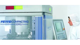 FETTE 2090i, Einfachrundläuferpresse mit Bedienterminal. Die Software-Optionen arbeiten mit der Basis-Software zusammen in bedienerfreundlicher Darstellung auf dem Touch-Screen. Bilder: Fette (Archiv: Vogel Business Media)