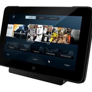 Im stationären Konsolen-Modus kann das Razer Edge mit einer Docking Station verbunden werden.