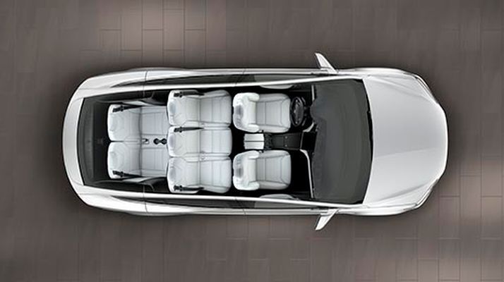 ... oder mit sieben Sitzplätzen (Tesla)