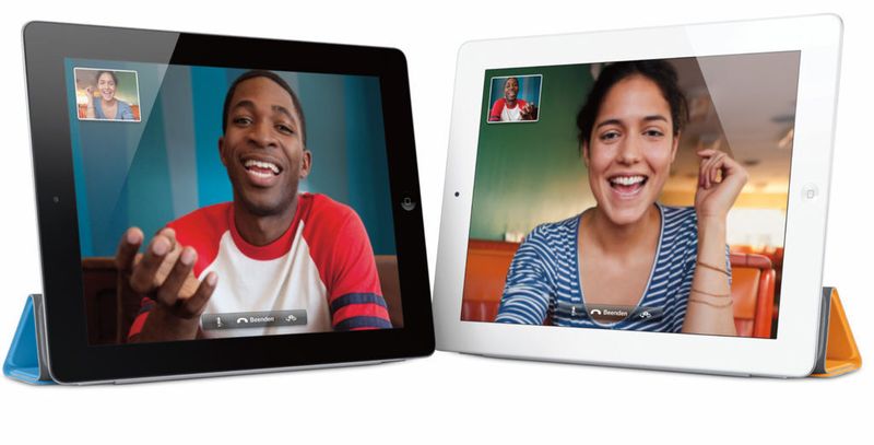 Dank zweier integrierter Kameras und der frei verfügbaren Applikation Facetime sind mit dem iPad 2 Videkonferenzen möglich. (Archiv: Vogel Business Media)