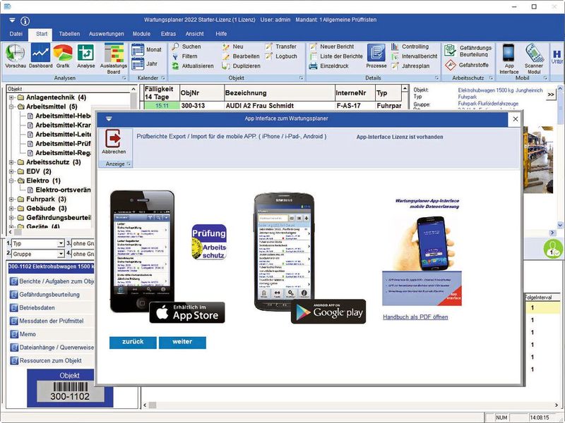 Mobile Erfassung mit dem Wartungsplaner. (Bild: Hoppe)